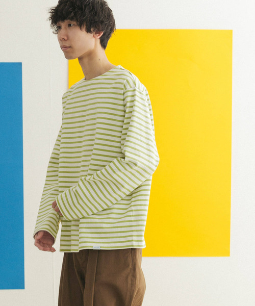 FORK&SPOON(フォークアンドスプーン)の「『ユニセックス』FORK&SPOON ボートネックボーダー(Tシャツ/カットソー・メンズ・グリーン系その他/ホワイト系その他/ブルー系その他/ブラック系その他・3/5/4)」の9枚目の写真