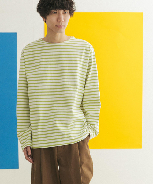 FORK&SPOON(フォークアンドスプーン)の「『ユニセックス』FORK&SPOON ボートネックボーダー(Tシャツ/カットソー・メンズ・グリーン系その他/ホワイト系その他/ブルー系その他/ブラック系その他・3/5/4)」の10枚目の写真