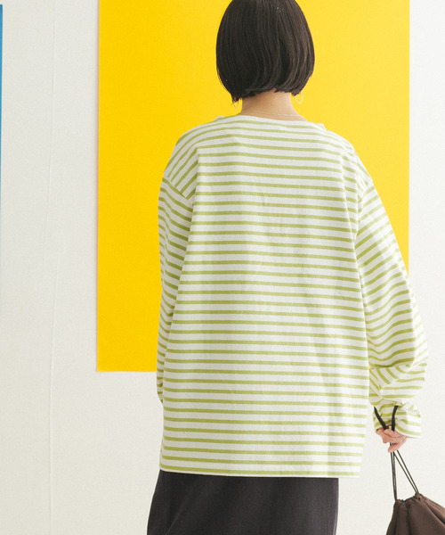 FORK&SPOON(フォークアンドスプーン)の「『ユニセックス』FORK&SPOON ボートネックボーダー(Tシャツ/カットソー・メンズ・グリーン系その他/ホワイト系その他/ブルー系その他/ブラック系その他・3/5/4)」の13枚目の写真