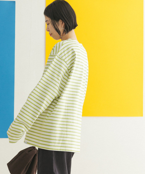 FORK&SPOON(フォークアンドスプーン)の「『ユニセックス』FORK&SPOON ボートネックボーダー(Tシャツ/カットソー・メンズ・グリーン系その他/ホワイト系その他/ブルー系その他/ブラック系その他・3/5/4)」の14枚目の写真