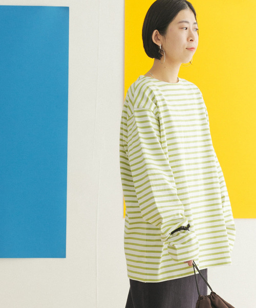 FORK&SPOON(フォークアンドスプーン)の「『ユニセックス』FORK&SPOON ボートネックボーダー(Tシャツ/カットソー・メンズ・グリーン系その他/ホワイト系その他/ブルー系その他/ブラック系その他・3/5/4)」の16枚目の写真