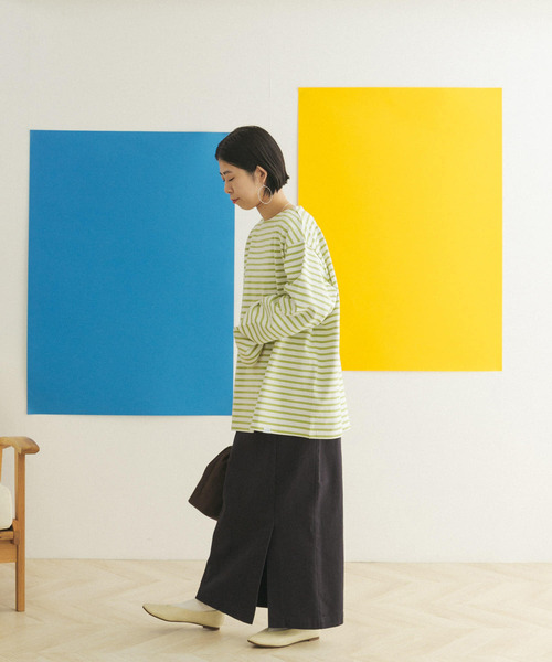 FORK&SPOON(フォークアンドスプーン)の「『ユニセックス』FORK&SPOON ボートネックボーダー(Tシャツ/カットソー・メンズ・グリーン系その他/ホワイト系その他/ブルー系その他/ブラック系その他・3/5/4)」の18枚目の写真