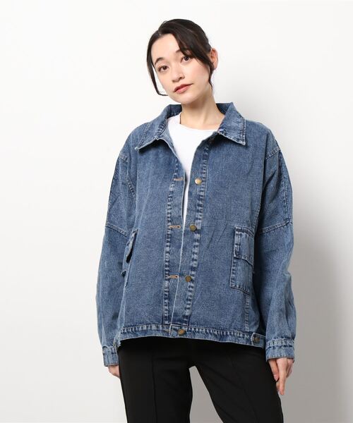 Cham.（チャム）の「オーバーサイズデニムジャケット（デニムジャケット・レディース・ブルー・F）」の5枚目の写真