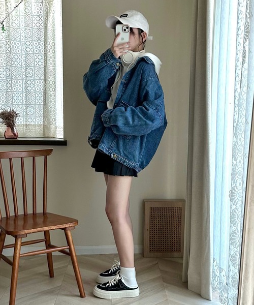 Cham.（チャム）の「オーバーサイズデニムジャケット（デニムジャケット・レディース・ブルー・F）」の14枚目の写真