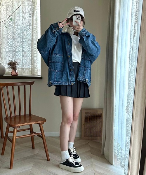【未使用タグ付き❤️】ディーゼル❣️デニムジャケット オーバーサイズ チェック柄 Cham.（チャム）の「オーバーサイズデニムジャケット（デニム