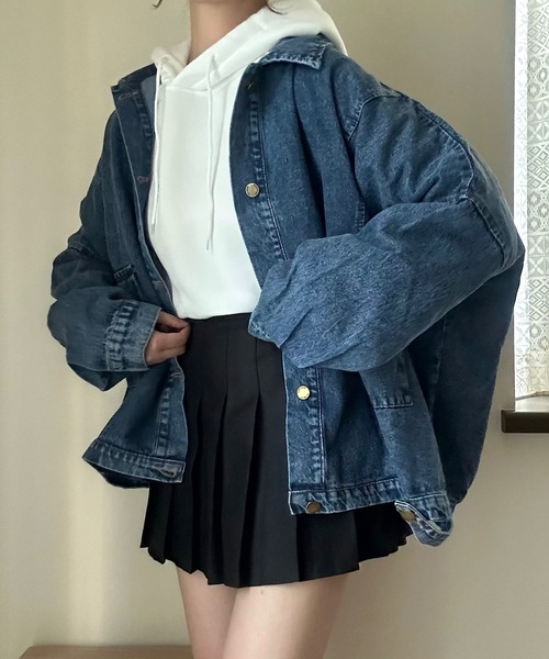 Cham.（チャム）の「オーバーサイズデニムジャケット（デニムジャケット・レディース・ブルー・F）」の11枚目の写真
