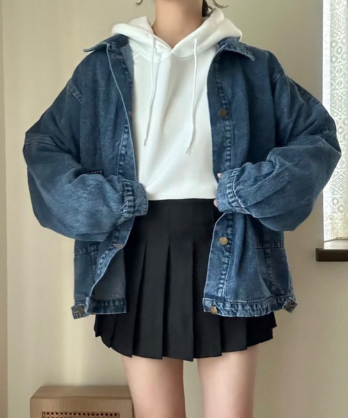Cham.（チャム）の「オーバーサイズデニムジャケット（デニムジャケット・レディース・ブルー・F）」の16枚目の写真