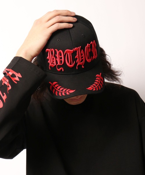 ByTheR（バイザアール）の「BYTHER 韓国ブランド 月桂樹刺繍キャップ（キャップ・メンズ・ブラック・FREE）」の5枚目の写真