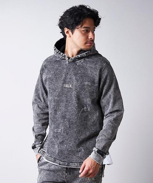 BALR.（ボーラー）の「BALR./ボーラー/Q-SERIES STRAIGHT CLASSIC HOODIE/フーディー/日本限定 /正規商品（パーカー・メンズ・グレー/ブルー・SMALL/MEDIUM/X-SMALL/LARGE）」の3枚目の写真