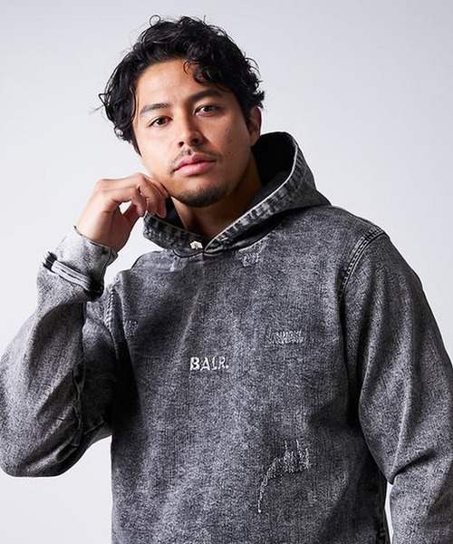 BALR.（ボーラー）の「BALR./ボーラー/Q-SERIES STRAIGHT CLASSIC HOODIE/フーディー/日本限定 /正規商品（パーカー・メンズ・グレー/ブルー・SMALL/MEDIUM/X-SMALL/LARGE）」の4枚目の写真