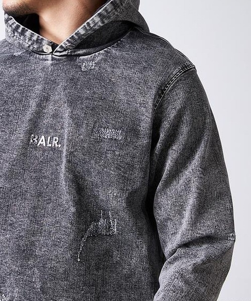 BALR.（ボーラー）の「BALR./ボーラー/Q-SERIES STRAIGHT CLASSIC HOODIE/フーディー/日本限定 /正規商品（パーカー・メンズ・グレー/ブルー・SMALL/MEDIUM/X-SMALL/LARGE）」の5枚目の写真