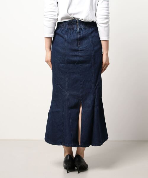 COLONY 2139（コロニートゥーワンスリーナイン）の「マチ入りデニムマーメイドスカート（スカート・レディース・ネイビー/ブラック/ブルー・FREE）」の4枚目の写真