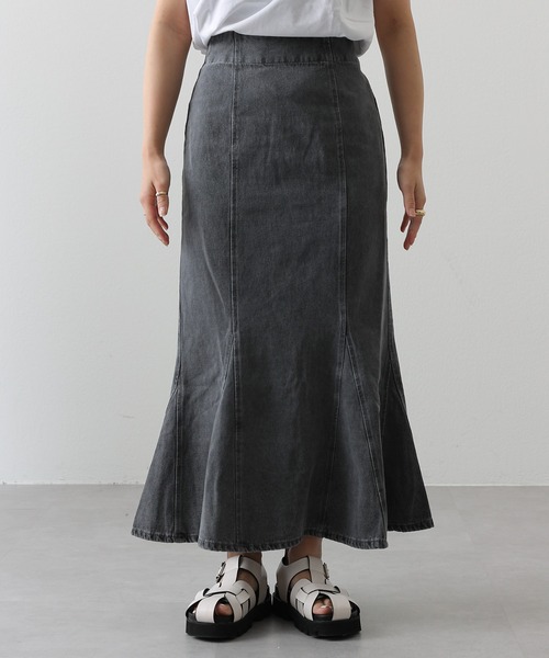 COLONY 2139（コロニートゥーワンスリーナイン）の「マチ入りデニムマーメイドスカート（スカート・レディース・ネイビー/ブラック/ブルー・FREE）」の8枚目の写真