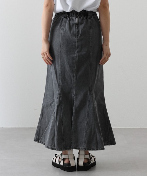 COLONY 2139（コロニートゥーワンスリーナイン）の「マチ入りデニムマーメイドスカート（スカート・レディース・ネイビー/ブラック/ブルー・FREE）」の6枚目の写真