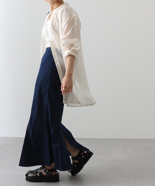 COLONY 2139（コロニートゥーワンスリーナイン）の「マチ入りデニムマーメイドスカート（スカート・レディース・ネイビー/ブラック/ブルー・FREE）」の22枚目の写真