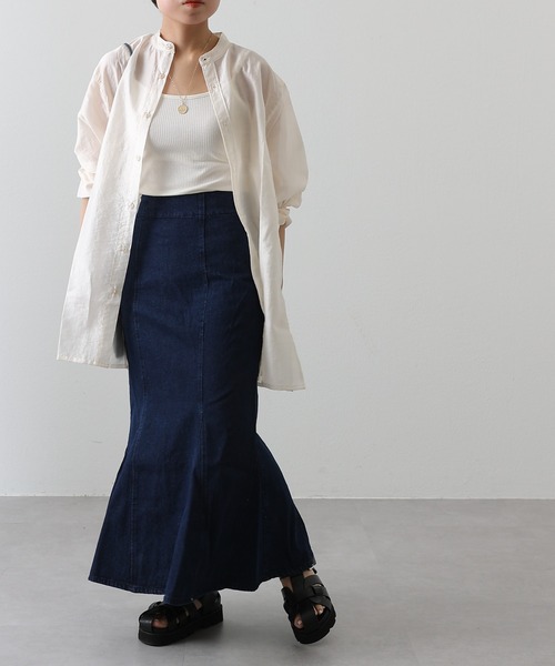 COLONY 2139（コロニートゥーワンスリーナイン）の「マチ入りデニムマーメイドスカート（スカート・レディース・ネイビー/ブラック/ブルー・FREE）」の18枚目の写真