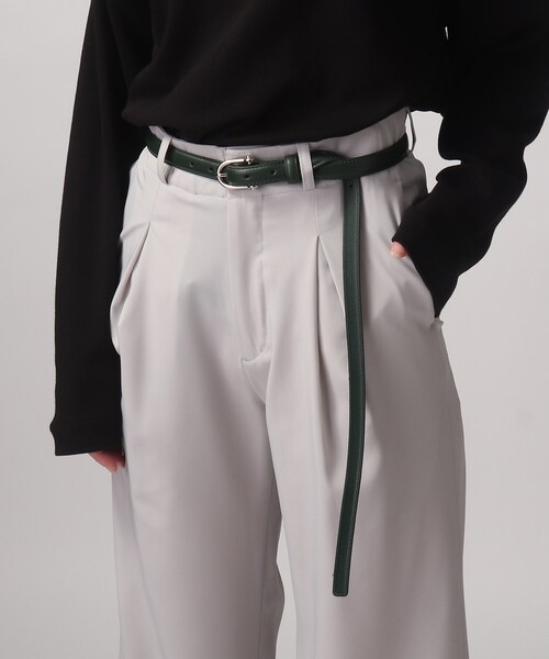 tk.TAKEO KIKUCHI(ティーケータケオキクチ)の「◆ロングレザーベルト(ベルト・レディース・ブラック/ダークグリーン・00)」の8枚目の写真