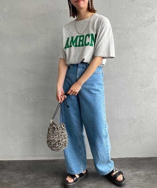 AMERICANA（アメリカーナ）の「[Americana/アメリカーナ] AMRCN ロゴプリントTシャツ（Tシャツ/カットソー・レディース・ライトグレー/ネイビー・ONE SIZE）」の18枚目の写真