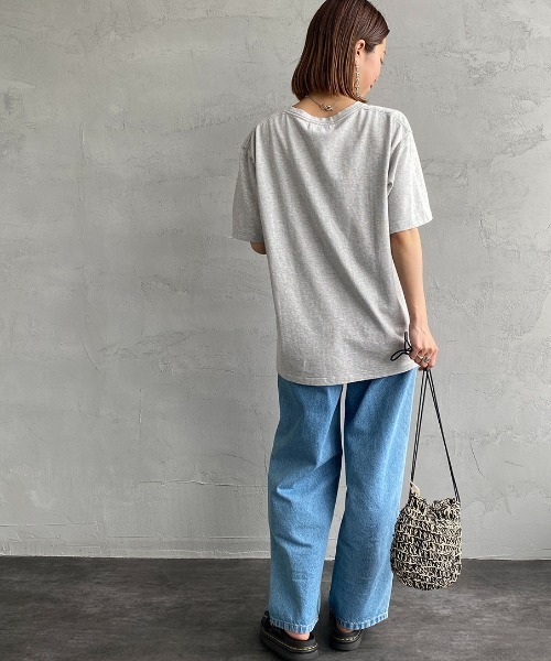 AMERICANA（アメリカーナ）の「[Americana/アメリカーナ] AMRCN ロゴプリントTシャツ（Tシャツ/カットソー・レディース・ライトグレー/ネイビー・ONE SIZE）」の21枚目の写真