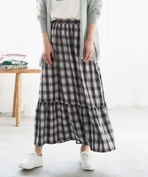 LBC | チェック楊柳ティアードスカート(スカート)