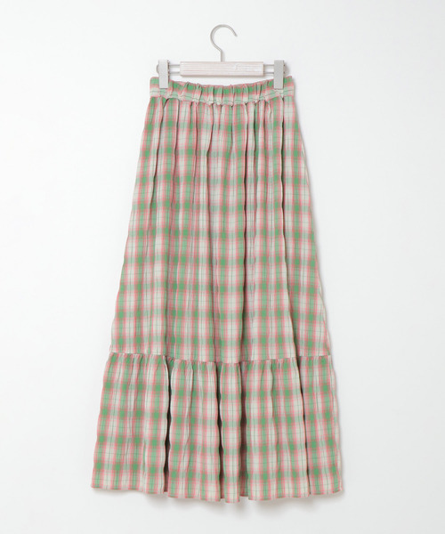 LBC（エルビーシー）の「チェック楊柳ティアードスカート（スカート・レディース・ブラック/ネイビー/グリーン・M）」の8枚目の写真