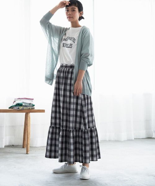 LBC（エルビーシー）の「チェック楊柳ティアードスカート（スカート・レディース・ブラック/ネイビー/グリーン・M）」の17枚目の写真