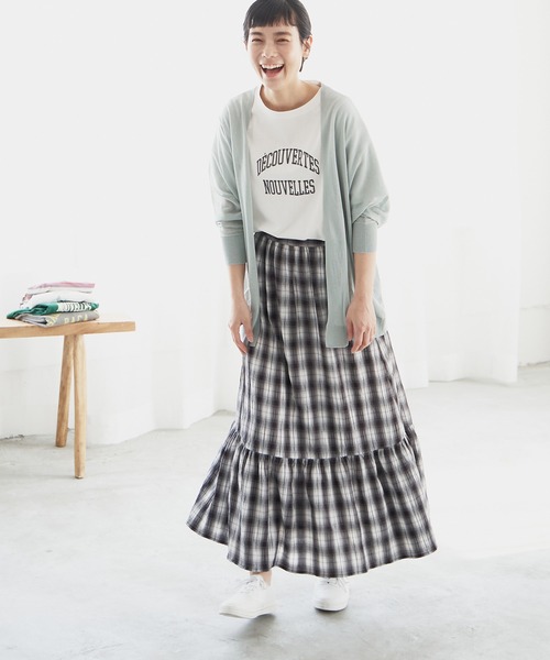 LBC（エルビーシー）の「チェック楊柳ティアードスカート（スカート・レディース・ブラック/ネイビー/グリーン・M）」の16枚目の写真