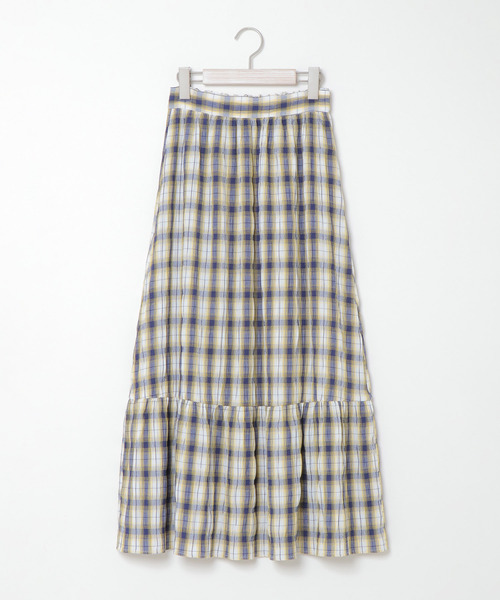 LBC（エルビーシー）の「チェック楊柳ティアードスカート（スカート・レディース・ブラック/ネイビー/グリーン・M）」の4枚目の写真