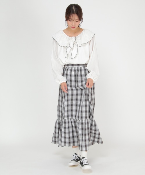 LBC（エルビーシー）の「チェック楊柳ティアードスカート（スカート・レディース・ブラック/ネイビー/グリーン・M）」の19枚目の写真