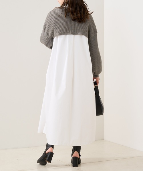 Chico（チコ）の「ショート丈ニット+リブタンクSET（ニット/セーター・レディース・ブラック/アイボリー/グレー・FREE）」の4枚目の写真