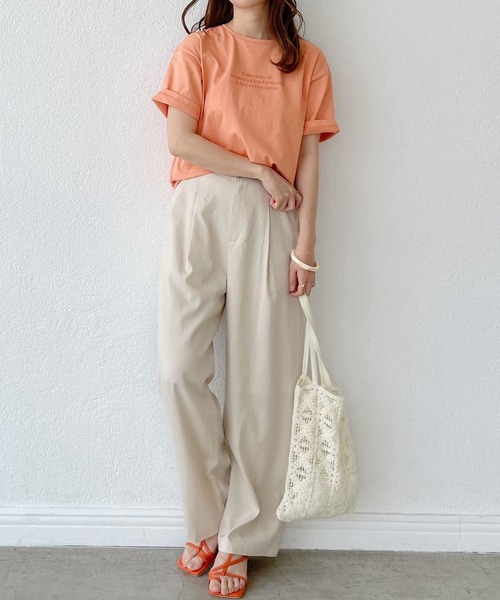 mysty woman(ミスティウーマン)の「ロゴプリントTシャツ 285711(Tシャツ/カットソー・レディース・オフホワイト/オレンジ/チャコール・FREE)」の10枚目の写真