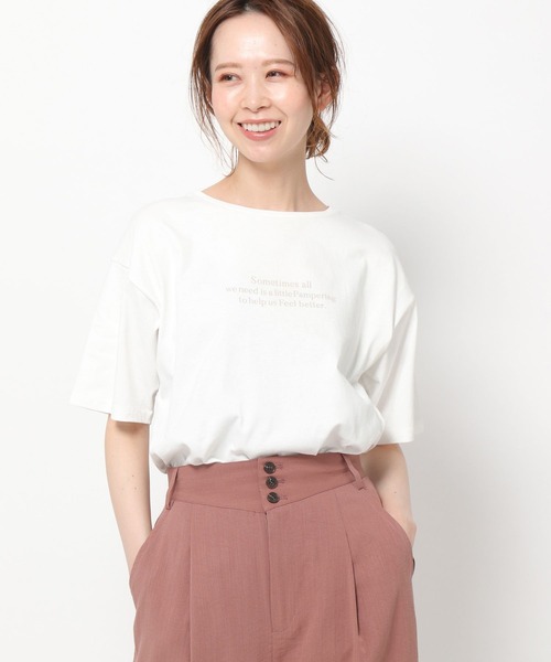 mysty woman(ミスティウーマン)の「ロゴプリントTシャツ 285711(Tシャツ/カットソー・レディース・オフホワイト/オレンジ/チャコール・FREE)」の12枚目の写真