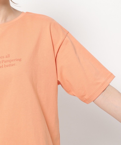 mysty woman(ミスティウーマン)の「ロゴプリントTシャツ 285711(Tシャツ/カットソー・レディース・オフホワイト/オレンジ/チャコール・FREE)」の21枚目の写真