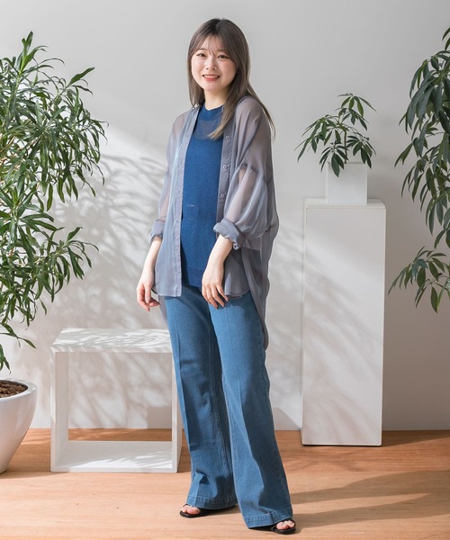 HEYUMM(ヘユム)の「カラフルメッシュアメスリトップ(ニット/セーター・レディース・ピンク/ブルー/グリーン・ONE)」の9枚目の写真