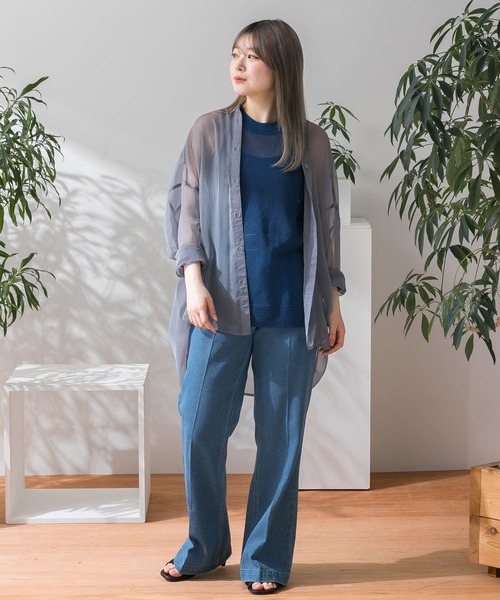 HEYUMM(ヘユム)の「カラフルメッシュアメスリトップ(ニット/セーター・レディース・ピンク/ブルー/グリーン・ONE)」の10枚目の写真