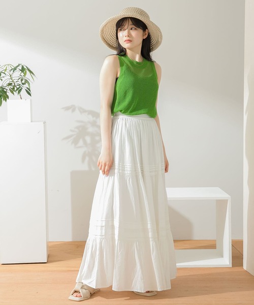 HEYUMM(ヘユム)の「カラフルメッシュアメスリトップ(ニット/セーター・レディース・ピンク/ブルー/グリーン・ONE)」の18枚目の写真