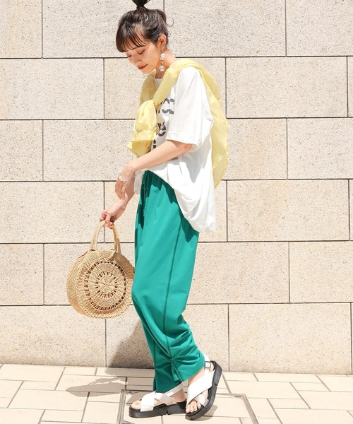 osharewalker（オシャレウォーカー）の「【廃盤】【機能素材】『2wayカットソーパンツ』（その他パンツ・レディース・ブラック/ブラウン/イエロー/グリーン/グレイッシュブルー・1/2）」の18枚目の写真