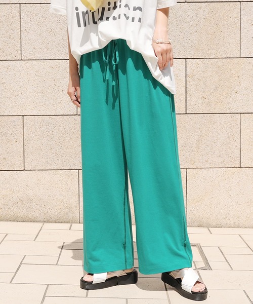 osharewalker（オシャレウォーカー）の「【廃盤】【機能素材】『2wayカットソーパンツ』（その他パンツ・レディース・ブラック/ブラウン/イエロー/グリーン/グレイッシュブルー・1/2）」の19枚目の写真