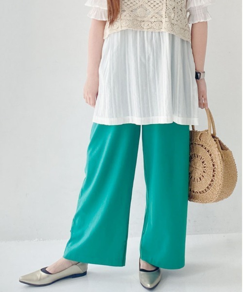 osharewalker（オシャレウォーカー）の「【廃盤】【機能素材】『2wayカットソーパンツ』（その他パンツ・レディース・ブラック/ブラウン/イエロー/グリーン/グレイッシュブルー・1/2）」の9枚目の写真