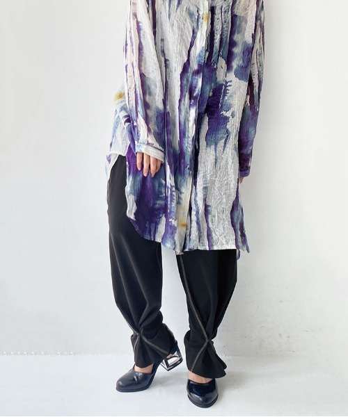 osharewalker（オシャレウォーカー）の「【廃盤】【機能素材】『2wayカットソーパンツ』（その他パンツ・レディース・ブラック/ブラウン/イエロー/グリーン/グレイッシュブルー・1/2）」の10枚目の写真