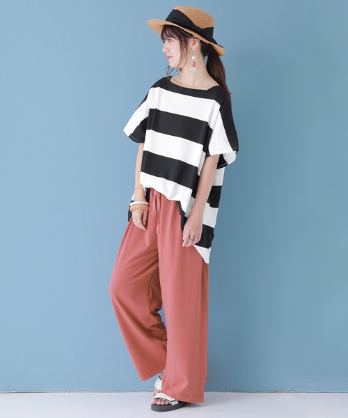 osharewalker（オシャレウォーカー）の「【廃盤】【機能素材】『2wayカットソーパンツ』（その他パンツ・レディース・ブラック/ブラウン/イエロー/グリーン/グレイッシュブルー・1/2）」の15枚目の写真