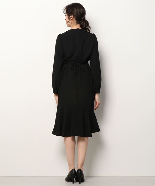 MAISON BREEZE(メゾンブリーズ)の「【MAISON BREEZE】フレンチテイストVネックワンピースSCCH91(ワンピース・レディース・ブラック/マルチ・FREE)」の12枚目の写真