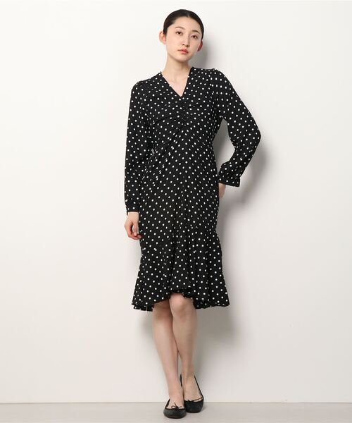 MAISON BREEZE(メゾンブリーズ)の「【MAISON BREEZE】フレンチテイストVネックワンピースSCCH91(ワンピース・レディース・ブラック/マルチ・FREE)」の13枚目の写真