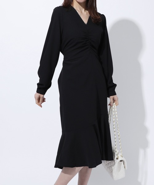 MAISON BREEZE(メゾンブリーズ)の「【MAISON BREEZE】フレンチテイストVネックワンピースSCCH91(ワンピース・レディース・ブラック/マルチ・FREE)」の18枚目の写真