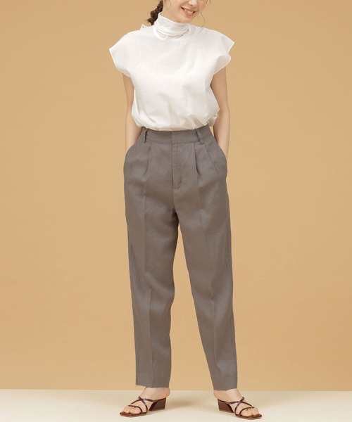 新品 ナノユニバース リネン 2タック パンツ 定価15400円 38 新品 ナノユニバース リネン 2タック パンツ 定価15400円 38