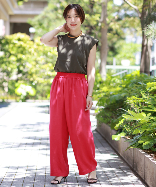 journal standard L'essage(ジャーナルスタンダードレサージュ)の「スワイーノースリーブ(Tシャツ/カットソー・レディース・ホワイト/チャコールグレー/ブラウン/ピンク・FREE)」の5枚目の写真