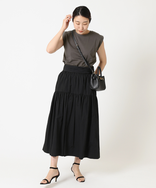 journal standard L'essage(ジャーナルスタンダードレサージュ)の「スワイーノースリーブ(Tシャツ/カットソー・レディース・ホワイト/チャコールグレー/ブラウン/ピンク・FREE)」の8枚目の写真