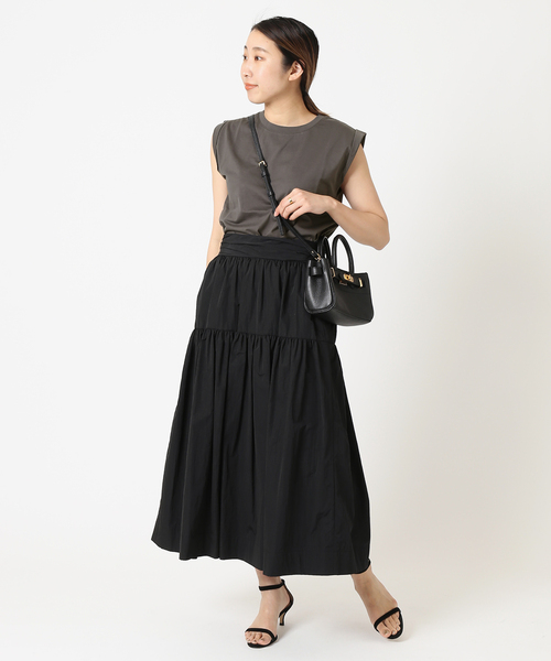journal standard L'essage(ジャーナルスタンダードレサージュ)の「スワイーノースリーブ(Tシャツ/カットソー・レディース・ホワイト/チャコールグレー/ブラウン/ピンク・FREE)」の9枚目の写真