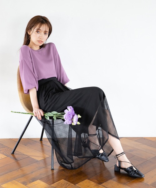 mysty woman(ミスティウーマン)の「シアータックフレアスカート 285516(スカート・レディース・アイボリー/ブラック/グレー・FREE)」の22枚目の写真