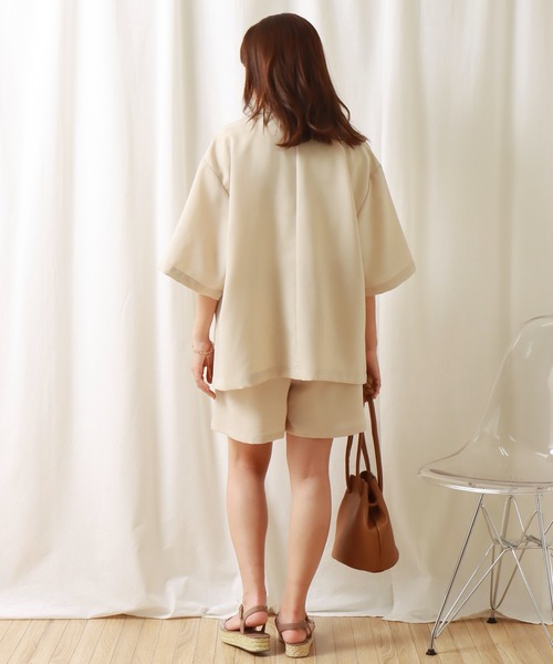 libelle more(リベル モア)の「ドライタッチ ダブルジャケットセットアップ(セットアップ・レディース・ベージュ/チャコールグレー/グリーン・L/M)」の16枚目の写真